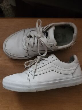 Vans White Low-Top Leather Sneakers
